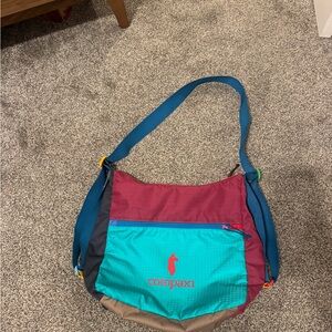 Cotopaxi Colorful Shoulder Bag with Teal and Burgundy